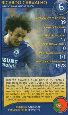 2005-06 Top Trumps Specials Chelsea #NNO Ricardo Carvalho Front