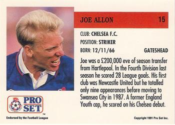 1991-92 Pro Set (England) #15 Joe Allon Back