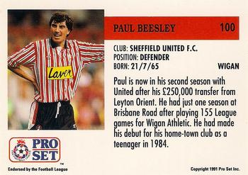 1991-92 Pro Set (England) #100 Paul Beesley Back