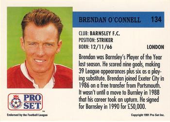 1991-92 Pro Set (England) #134 Brendan O'Connell Back