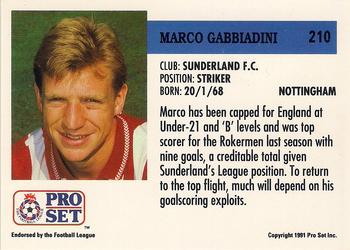 1991-92 Pro Set (England) #210 Marco Gabbiadini Back