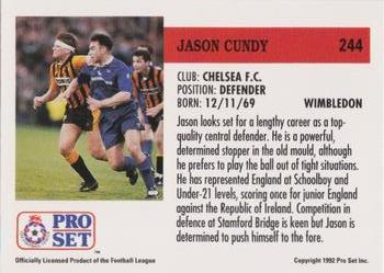 1991-92 Pro Set (England) #244 Jason Cundy  Back