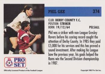 1991-92 Pro Set (England) #374 Phil Gee  Back