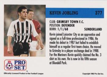 1991-92 Pro Set (England) #377 Kevin Jobling  Back