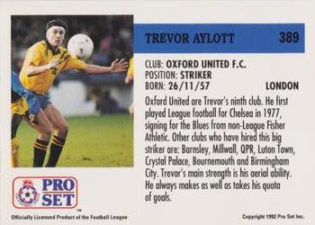 1991-92 Pro Set (England) #389 Trevor Aylott  Back