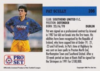 1991-92 Pro Set (England) #396 Pat Scully  Back