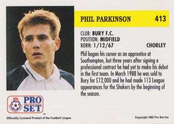 1991-92 Pro Set (England) #413 Phil Parkinson  Back