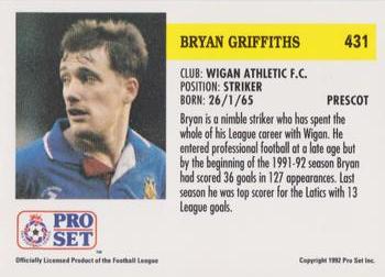 1991-92 Pro Set (England) #431 Bryan Griffiths  Back