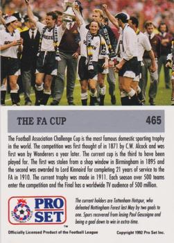 1991-92 Pro Set (England) #465 The FA Cup  Back