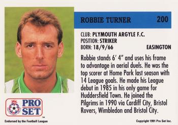 1991-92 Pro Set (England) #200 Robbie Turner Back