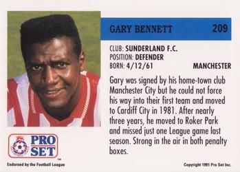1991-92 Pro Set (England) #209 Gary Bennett Back