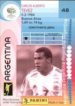 2006 Panini World Cup #48 Carlos Tevez Back