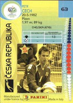 2006 Panini World Cup #63 Petr Cech Back