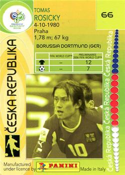 2006 Panini World Cup #66 Tomas Rosicky Back