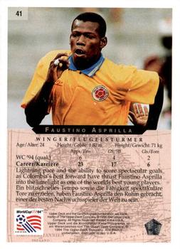 1994 Upper Deck World Cup Contenders English/German #41 Faustino Asprilla Back