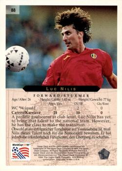 1994 Upper Deck World Cup Contenders English/German #88 Luc Nilis Back