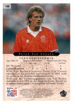 1994 Upper Deck World Cup Contenders English/German #148 Peter Van Vossen Back