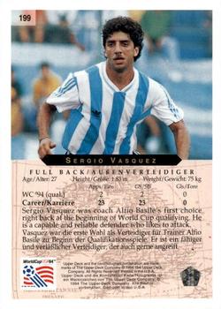 1994 Upper Deck World Cup Contenders English/German #199 Sergio Vasquez Back