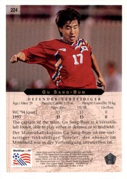 1994 Upper Deck World Cup Contenders English/German #224 Gu Sang-Bum Back
