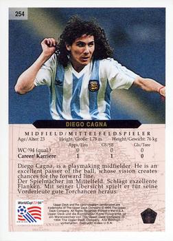 1994 Upper Deck World Cup Contenders English/German #254 Diego Cagna Back