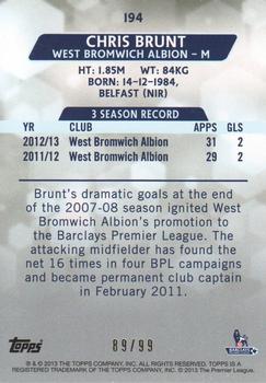 2013-14 Topps Premier Gold - Green #194 Chris Brunt Back