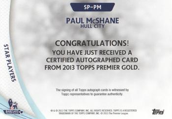 2013-14 Topps Premier Gold - Star Players Autographs #SP-PM Paul McShane Back