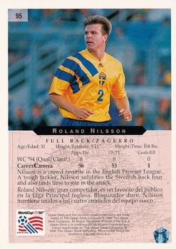 1994 Upper Deck World Cup Contenders English/Spanish #95 Roland Nilsson Back