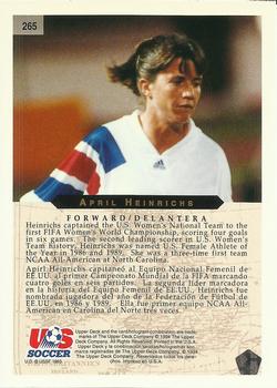 1994 Upper Deck World Cup Contenders English/Spanish #265 April Heinrichs Back