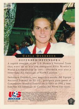 1994 Upper Deck World Cup Contenders English/Spanish #270 Carla Overbeck Back