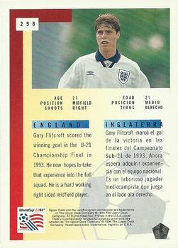 1994 Upper Deck World Cup Contenders English/Spanish #298 Garry Flitcroft Back