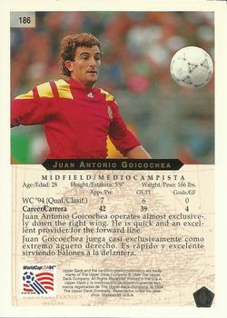 1994 Upper Deck World Cup Contenders English/Spanish #186 Jon Andoni Goikoetxea Back
