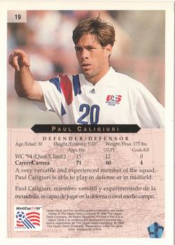 1994 Upper Deck World Cup Contenders English/Spanish #19 Paul Caligiuri Back