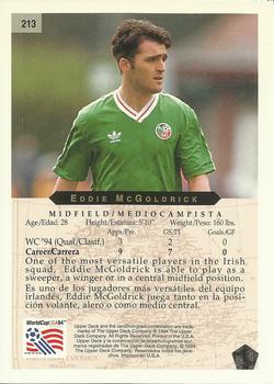 1994 Upper Deck World Cup Contenders English/Spanish #213 Eddie McGoldrick Back