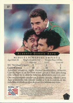 1994 Upper Deck World Cup Contenders English/Spanish #37 Alberto García Aspe  Back