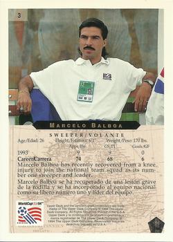 1994 Upper Deck World Cup Contenders English/Spanish #3 Marcelo Balboa Back
