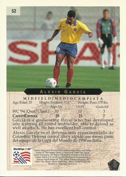 1994 Upper Deck World Cup Contenders English/Spanish #52 Alexis García Back