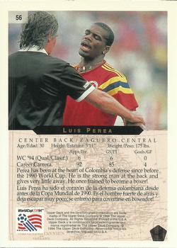 1994 Upper Deck World Cup Contenders English/Spanish #56 Luis Perea Back