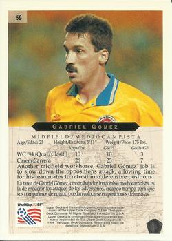 1994 Upper Deck World Cup Contenders English/Spanish #59 Gabriel Gomez Back