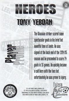 1999 Futera Leeds United Fans' Selection #60 Tony Yeboah Back