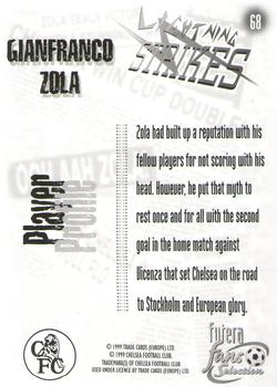 1999 Futera Chelsea Fans' Selection #68 Gianfranco Zola Back