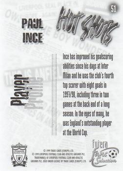 1999 Futera Liverpool Fans' Selection #51 Paul Ince Back