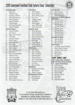 1999 Futera Liverpool Fans' Selection #99 The Checklist Back