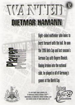 1999 Futera Newcastle United Fans' Selection #72 Dietmar Hamann Back