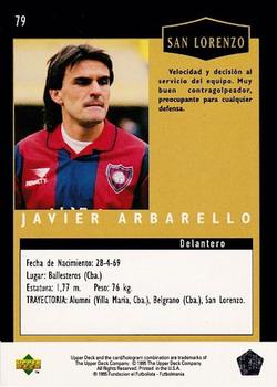 1995 Upper Deck Futbol Argentino #79 Javier Arbarello Back