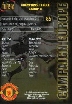 1998 Futera Manchester United #85 Kosice 0 Man Utd 3 Back