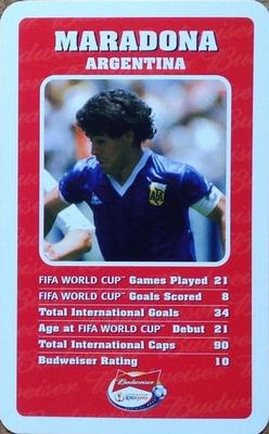 2002 Top Trumps Budweiser World Cup Japan #NNO Diego Maradona Front