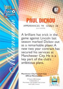 2000 Futera Fans Selection Manchester City - Foil #7 Paul Dickov Back