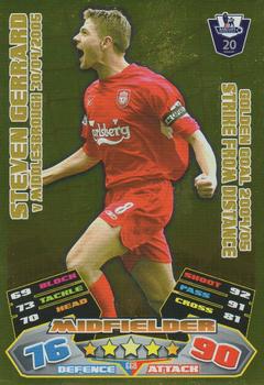 2011-12 Topps Match Attax Premier League Extra - Golden Goals #GG8 Steven Gerrard Front