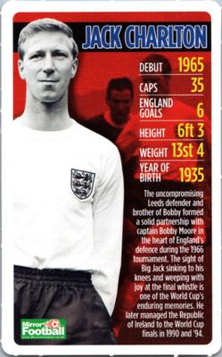 2010 Top Trumps England Daily Mirror #NNO Jack Charlton Front