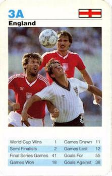 1992 Waddingtons Super Top Trumps World Cup Football #3A England Team Front